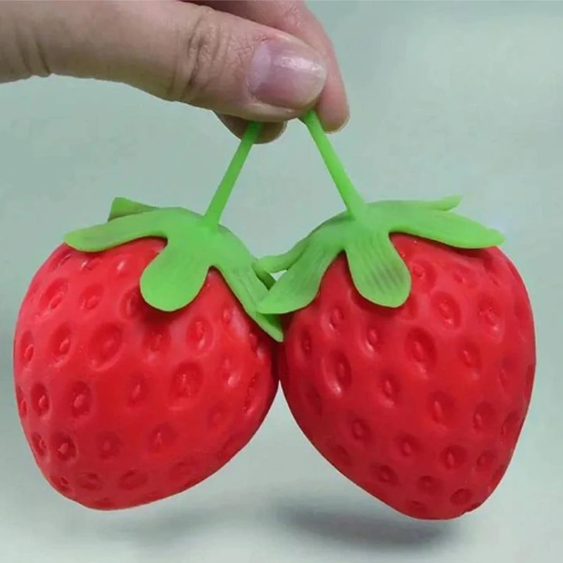 Creative and Fun Stress Relieving Tool, Strawberry Pinching, Slow Rebound Simulation, Fruit Stall Hot Selling, Fun Gifts