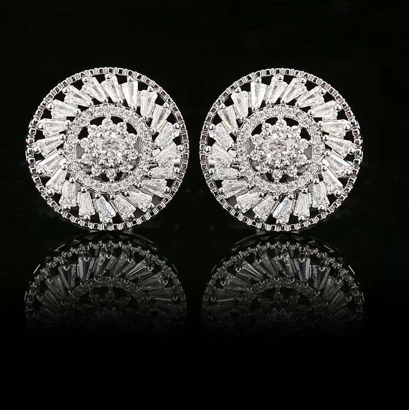 French Cufflinks Luxury Men's Wedding Windmill Zircon Rhinestones Cuff Links High-end Business Banquet Suit Shirts Accessories for mens cufflinks