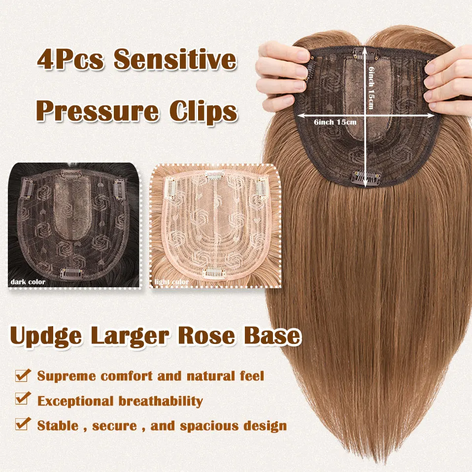Synthetic 14'' Striaght Hair Toppers with Bangs for Women Natural Hairpieces Adding Hair Volume Topper Extensions hair extensions hair toppers
