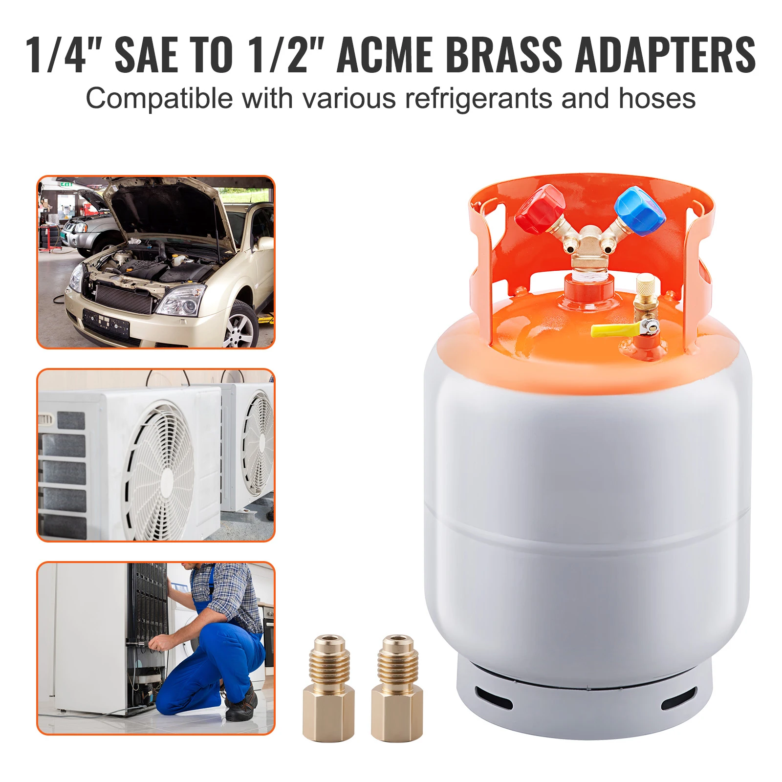 30 lb Refrigerant Recovery Tank 400 psi Portable Cylinder Tank with Y-Valve for Liquid/Vapor Recovery Can for R22/R134A