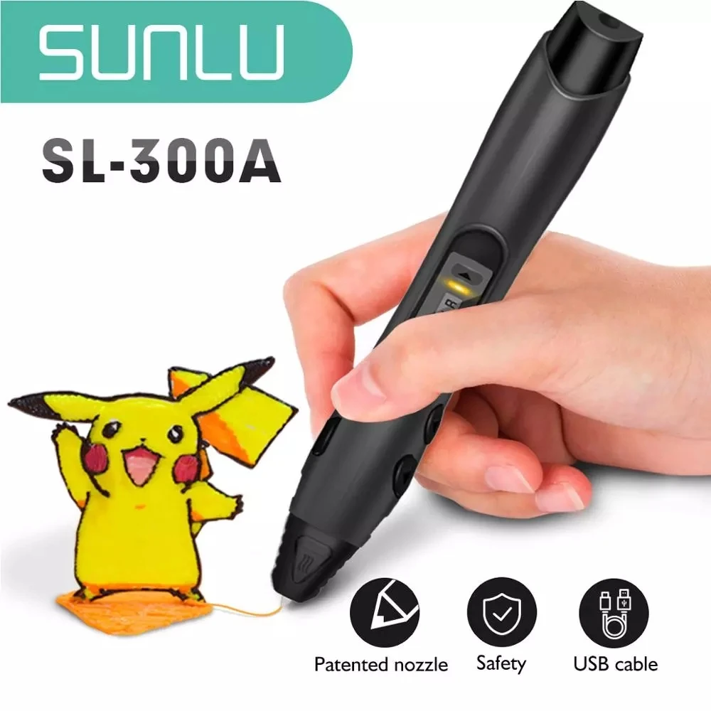 Sunlu Sl-300A Penna 3D Gen Pen Schermo Lcd Paiting 100M Filamento Pla Pcl Abs Penna Stampante 3D A Bassa Temperatura