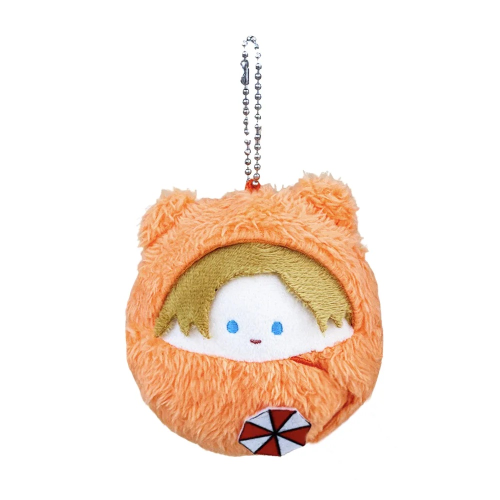 10 cm Biohazard Resident Evil Leon S. Kennedy Plüschtiere, niedliche, weiche, gefüllte Schlüsselanhänger-Puppen für Kindergeburtstag, Weihnachten, Geschenk