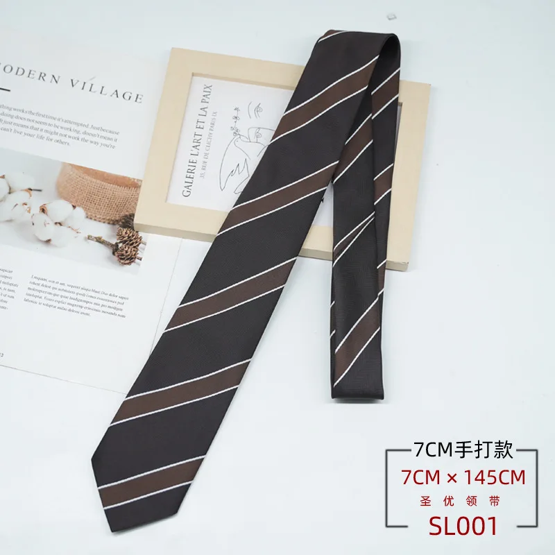 New Trendy Wine Red Black Striped Belt Collocation Many Uses Fit With Jeans Hair Tie Neckerchiefs Daily Wear 7cm Brown Neckties