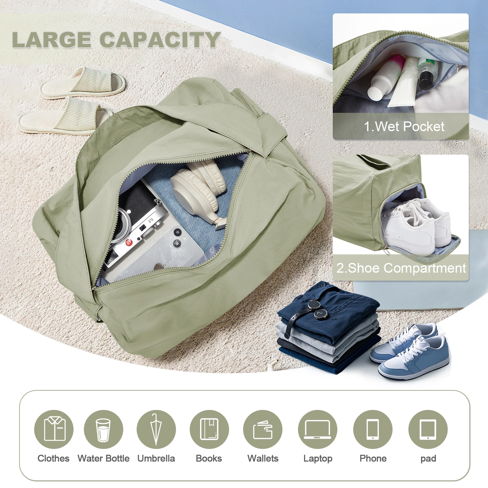 Waterproof Swimming Bag Pack Dry Shoulder Bag for Beach Boat Sports Case Travel bag, Tote Bag, Women Men Sports and Fitness Bag