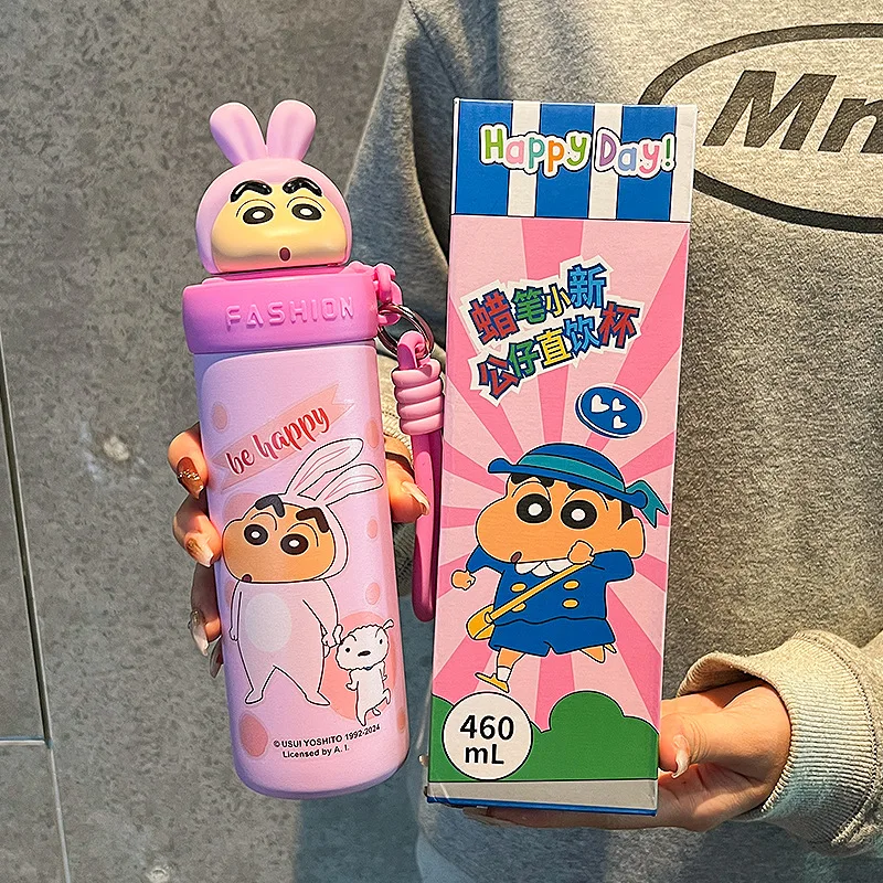 Crayon Shin-Chan Water Cup Cartoon Mug Girls Practical Water Cup Large Capacity Students Cute Portable Water Cup Children'S Gift