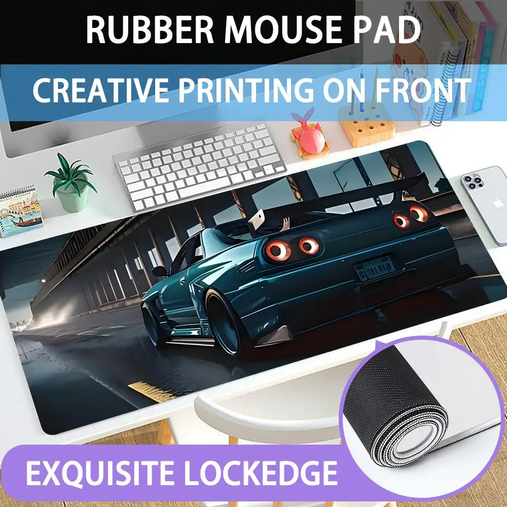 Mouse Pad Large Rubber Mouse Pad With Lock Edge Computer Gamer Hd Galloping Horse Sports Car Printing Desk Pad Keyboard Pad