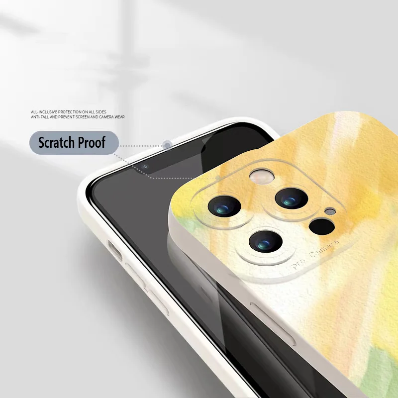Stylish Watercolor Painting Silicone Phone Case Cover