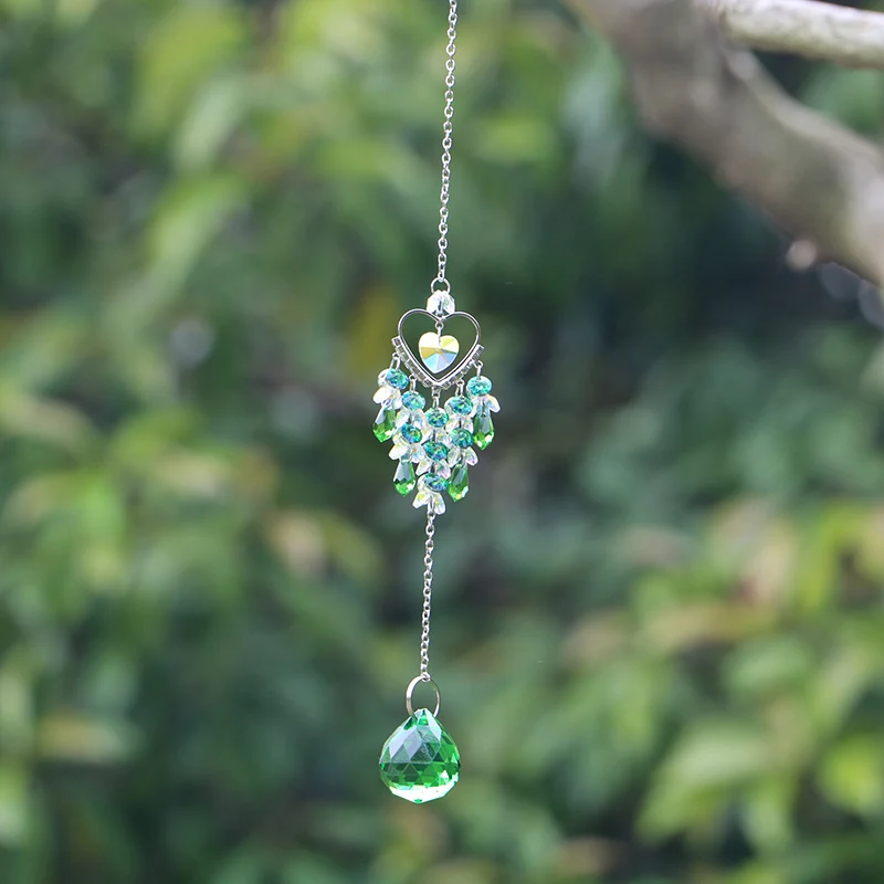 1PCS Hanging Heart Suncatcher Prism Pendant for Home Office Garden Decoration Rainbow Maker Window Pendant