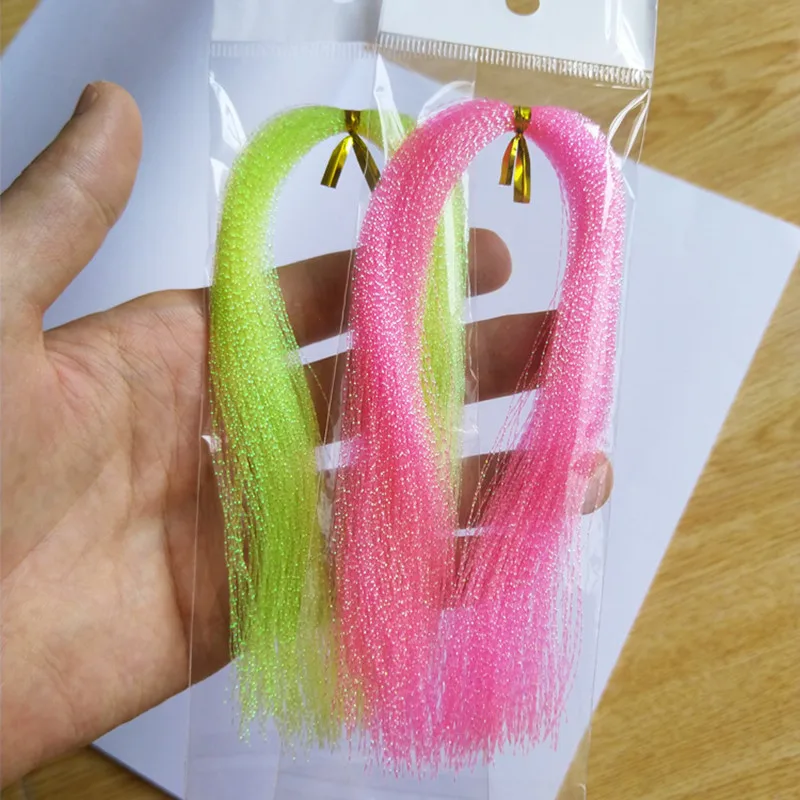 Crystal Shining String Hook Lure Assist Fly Fishing Tool Luminous Silk Twisted Strand String Tying Lure Flies Accessories 1pc