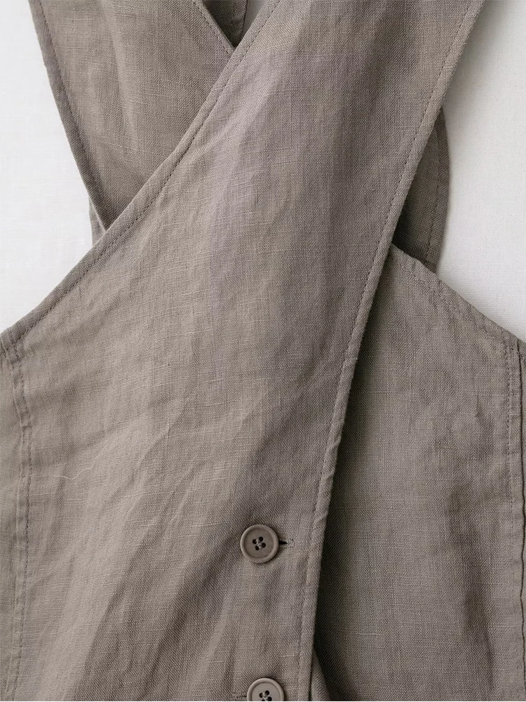 TFMLN Retro Skirt Two Pieces Sets For Women 2025 Chic Cross Halter Tank Top Side Zipper A-line Midi Skirt Suits Causal Outfits