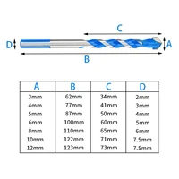 8 pièces forets de maçonnerie ensemble pour carrelage brique ciment béton verre plastique bloc de cinder bois 3-12mm forets ensemble outils de forage 3
