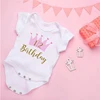 Summer Newborn Infant Baby Clothes Ice Cream 1/2 Birthday  Toddler Jumpsuits Boys Girls Birthday Party Short Sleeve Outfits Gift 4