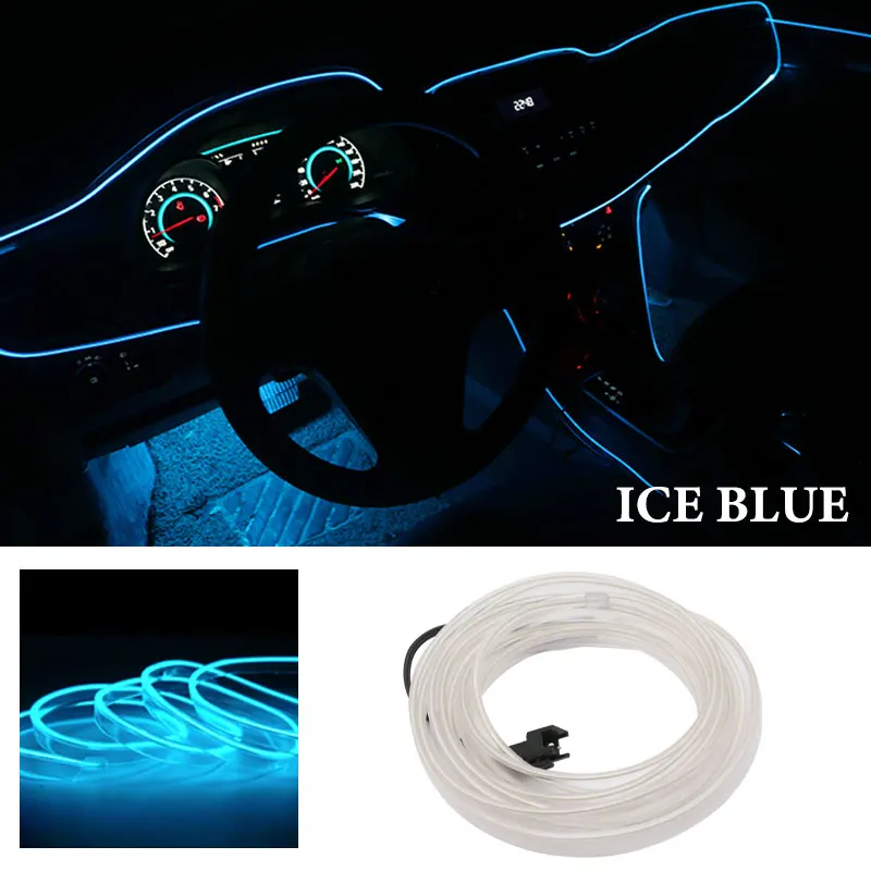 ตัวเลือกสินค้า 1 M/2 M/3 M/5 M ภายในรถ LED โคมไฟตกแต่ง EL สายไฟนีออนสําหรับ Auto DIY ยืดหยุ่น Ambient Light PARTY บรรยากาศไดโอด USB