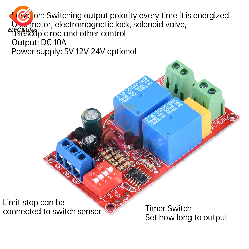 Scheda Relè Controller Motore 30A 12V 24V DC Limite Di Controllo Avanti - Foto 6