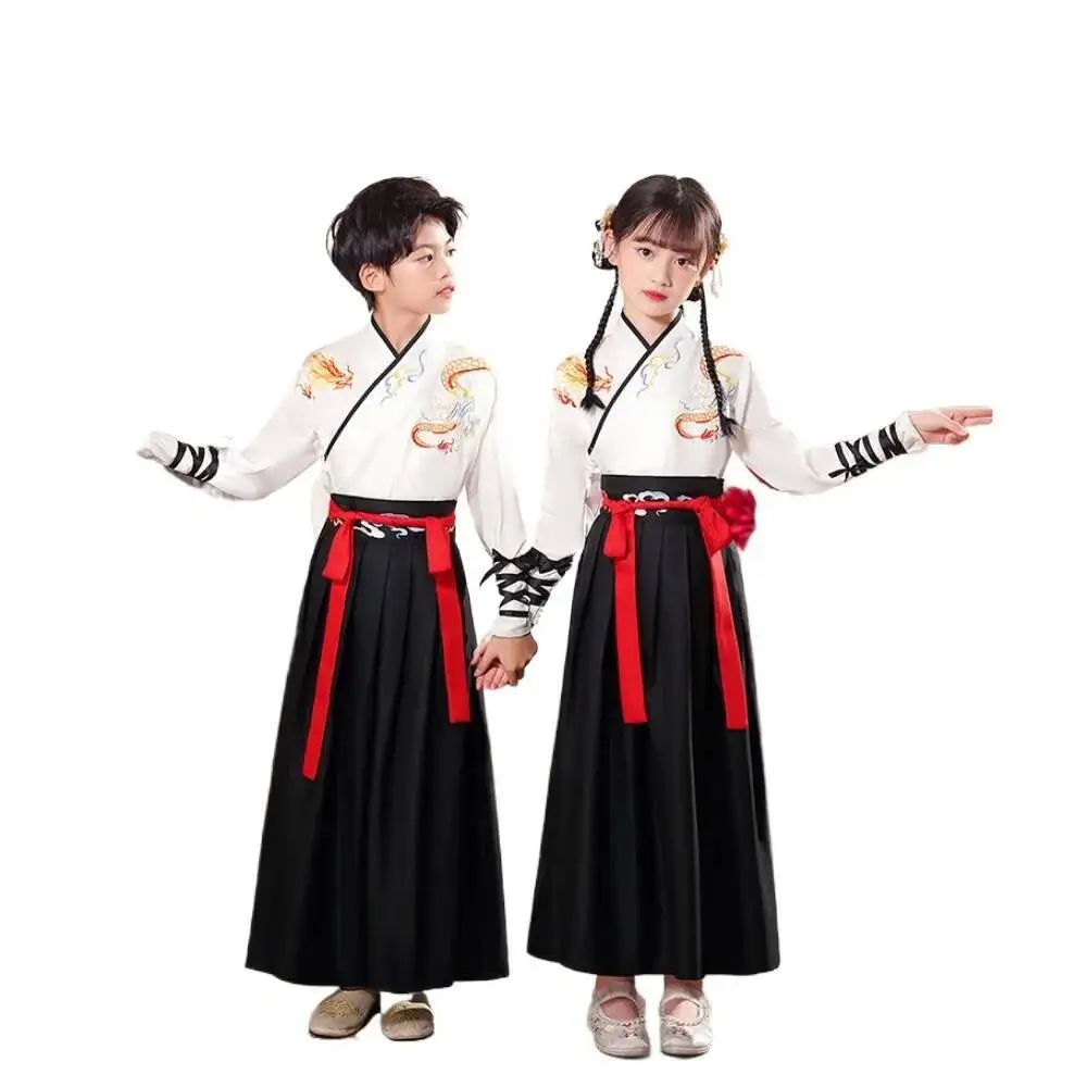 Dance Wear Cosplay Costumes Kung Fu Party Children's Clothing Ethnic Style Vintage Kids Clothes Girls Dress Boy Hanfu Stage - 6
