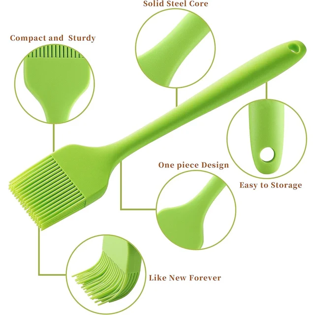 1PCS Silicone Baking Pastry Brush Colorful Silicone Food Brush, used for baking Cooking Barbecue sauce Heat-resistant Dishwasher 3