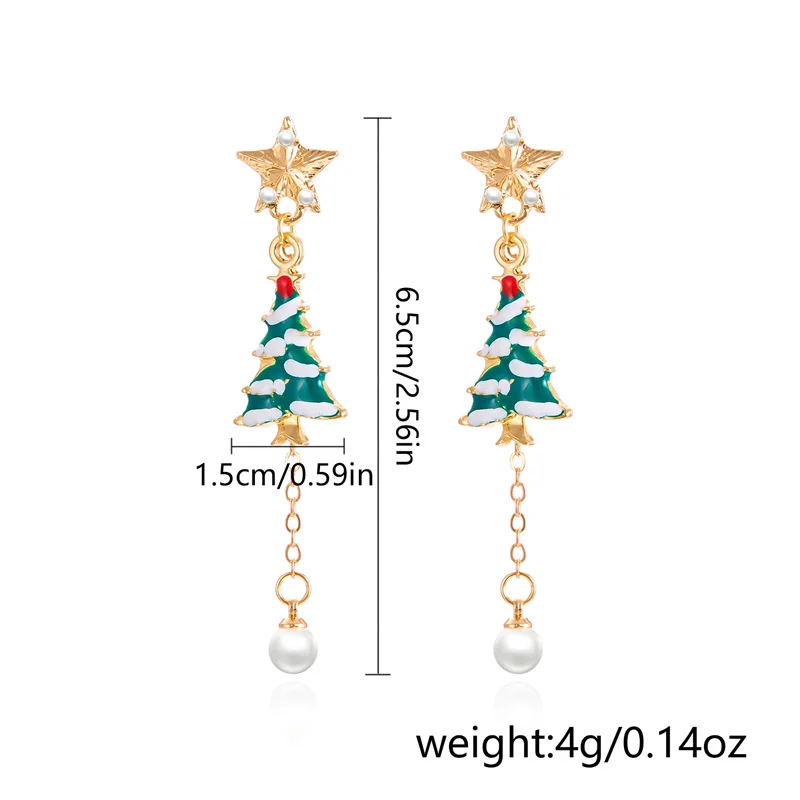 Neue Weihnachtsbaum-Hirsch-Schneeflocken-Quasten-Ohrstecker für Damen Party Feiertag Neujahr Schmuck Weihnachtsfest Geschenke – Detail 5