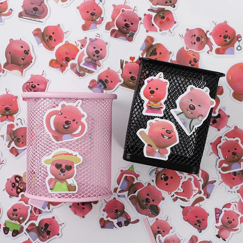 100PCS Korean Loopy Little Beaver Cute Cartoon Stickers Pack Handheld Account Stickers Notebook DIY Decorative Stickers Toys 5