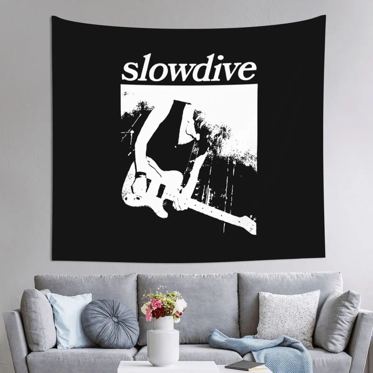 

Slowdive Dreampop Tapestry Wall Hanging Hippie Polyester Wall Tapestry Band Music Bohemian Throw Rug Blanket Dorm Decor 95x73cm
