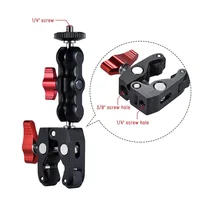 Super Clamp Camera Clamp Mount Monitor 360° Ballhead Magic Arm Double Ball Head Adapter for DSLR Camera/Gopro/LED Lights/phone - Image 3