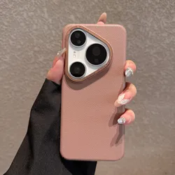 Enhanced Product Title:  
Premium Lichee Pattern Hard PC Phone Case with Metal Lens Protection - Matte Finish for Huawei Mate 60 (Milk Tea Powder)