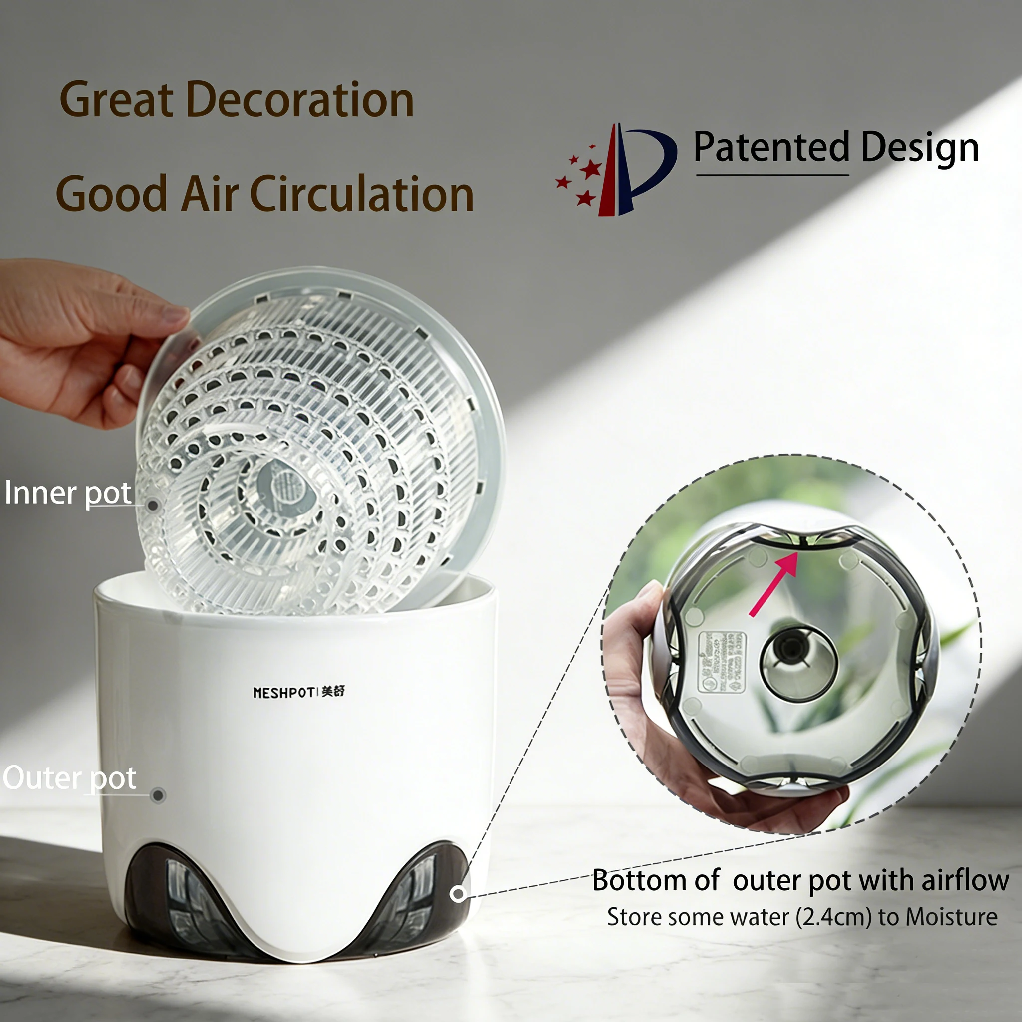 وعاء شبكي 12 سم وعاء أوركيد بلاستيكي داخلي شفاف لز...