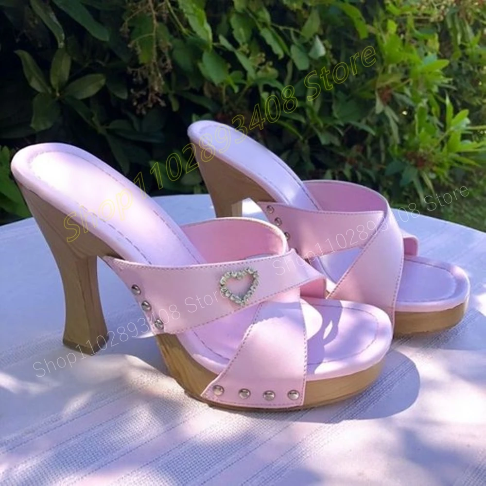 ★2024SS新作★BINARY01★Heart Platform Slippers Zee+Perfect+Gift+Red+Hearts+