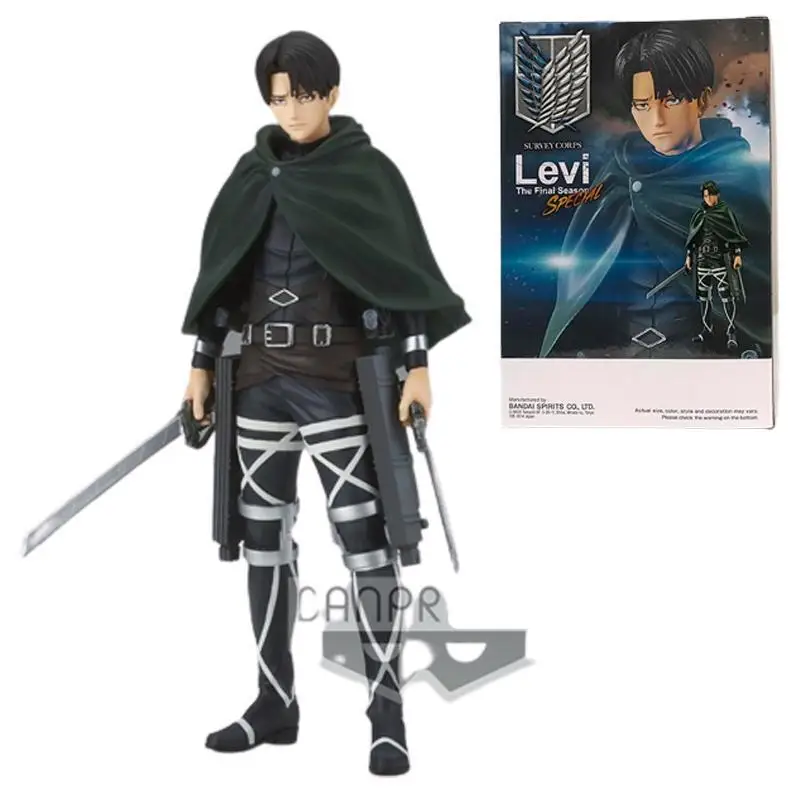 

Bandai Original Attack On Titan Levi Ackerman Figures Anime Pvc Action Figurine Collection Statue Model Toy Kids Gift Decor