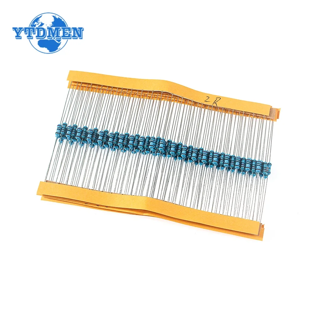 120PCS Metal Film Resistor Kit 1/4w 1% Resistance 2ohm 2.2ohm 2.4ohm 2.7ohm 3ohm 3.3ohm for Car Airbag Repair Resistor 0.25w