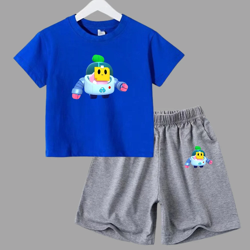 thumbnail image 1 of Conjuntos deportivos de verano para niños, camisetas de manga corta y pantalones de lucha de anime, conjuntos para niños y niñas de 3 a 13 años, 1 of 5