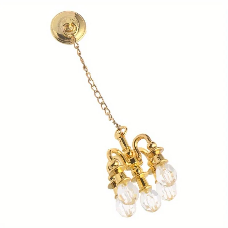 Vintage Chandelier Mini Furniture Toy Playing House Miniature Dollhouse Ornament Ceiling Lamp Model Doll Accessories 1:12 Scale