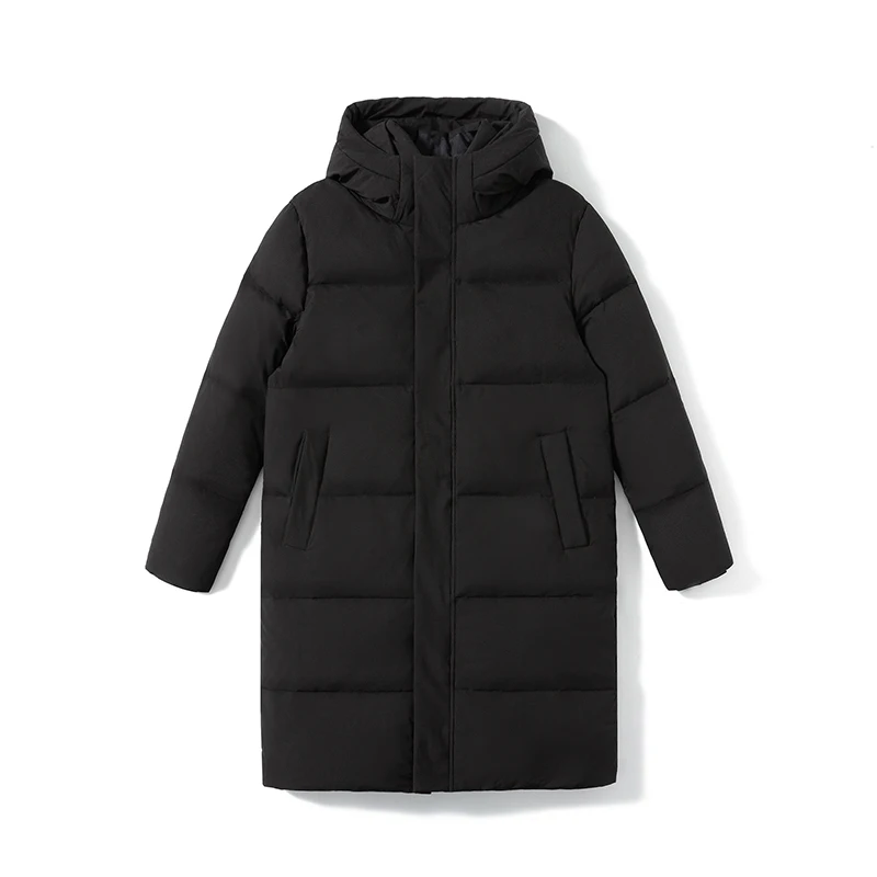 Winter New Men's Fashion Versatile Long Knee Down Jacket Coat Youth Trend Loose Casual Hooded Thickened Warm Windproof Coat Male