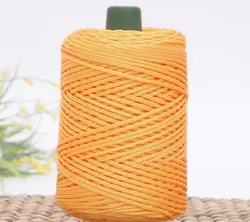 Vibrant 3mm Twisted Woven Rope for DIY Crafts and Decorative Accessories (Gold Yellow)