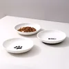 Ceramic Pet Bowl With Silicone Pad for Home Use Fish Bones Cat Claws Food Basin Non Slip Cat Dish Cat Food Tray Pet Feeder 3