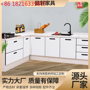 ตู้ครัวประกอบง่ายจากโรงงาน ผลิตเตาและตู้เก็บของ พร้อมอ่างล้างจานแบบติดตั้งในตัว ท็อปเคาน์เตอร์หินอ่อน 1