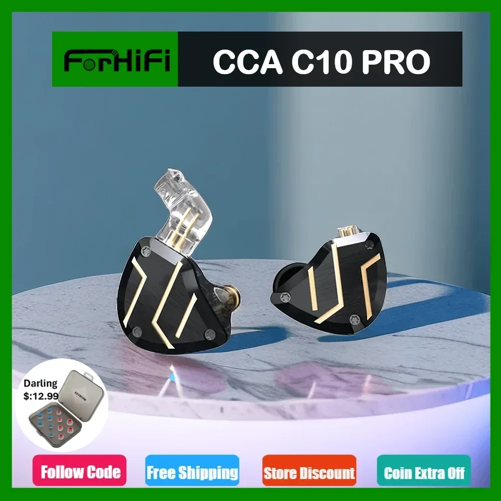 

Наушники-вкладыши CCA C10 PRO 4BA + 1DD гибридные с шумоподавлением