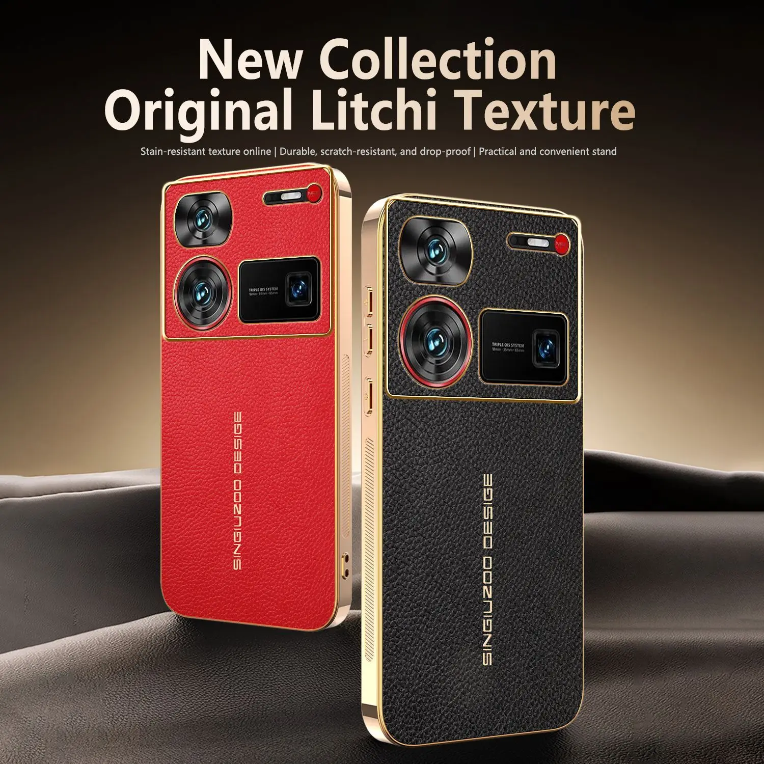 Advanced Litchi Pattern Ultra-Thin Magnetic Anti-Drop Shockproof Case