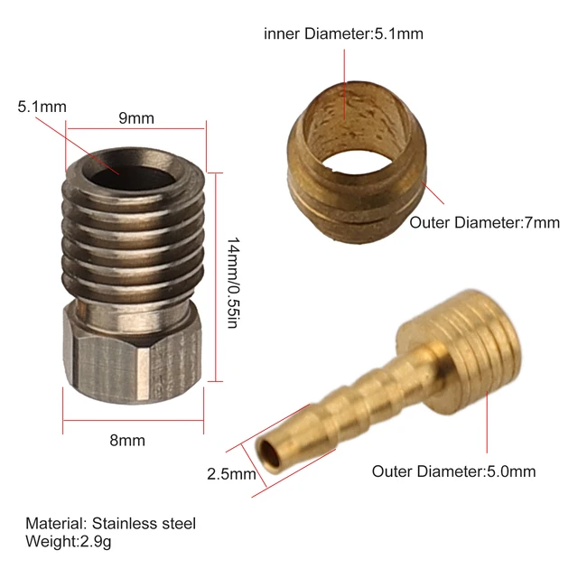 Kit Tubo Freno Bicicletta Formula - 2 Metri, Nero, Con Oliva, Ago Olio E Anelli - Per R1, R1R, T1