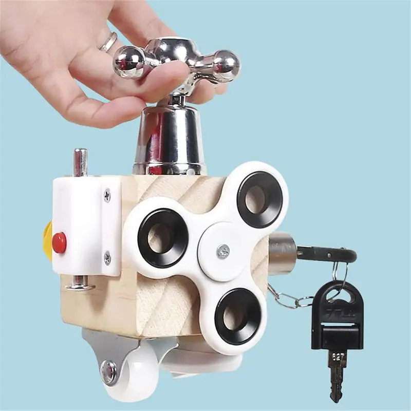 

7 in 1 Kids Busy Cube Wooden Fidget Toy Cube Montessori Educational Baby Travel Toys Early Learning Sensory Busy Boards