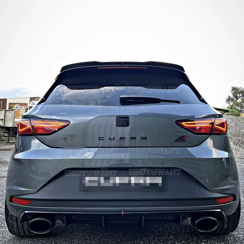 Фото Спойлер на крышу для Aleron Seat Leon St Cupra Mk3, крыло для Seat Leon Cupra Mk3 13-21, углеродный цвет, задний верхний спойлер, удлинитель крыла №4