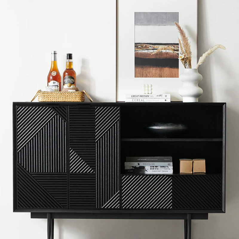 

Simple Hallway Storage Tea Cabinet Small Apartment Living Room Vintage Oak Locker against the Wall