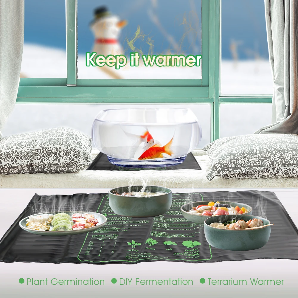 Waterproof Seedling Heat Mat for Seed Starting Heating Pad for Indoor Plants Warm Device Heater 10x52cm 25x50cm 50x50cm 120x50cm