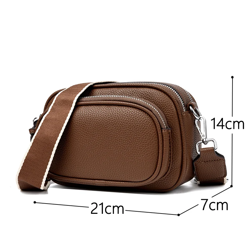 Fashion Shoulder Bag 2 layer zipper Crossbody bag For Women Female Messenger Bag