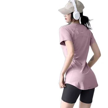 Quick-drying Women's T-shirt Thin Summer Short-sleeved Loose Running Mesh Breathable Yoga Clothing Top 1