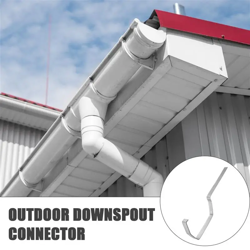 2pcs Rain Gutter Rack Iron Gutter Holder Sturdy Roof Bracket Heavy Duty Rain Holding Rack Iron Supply