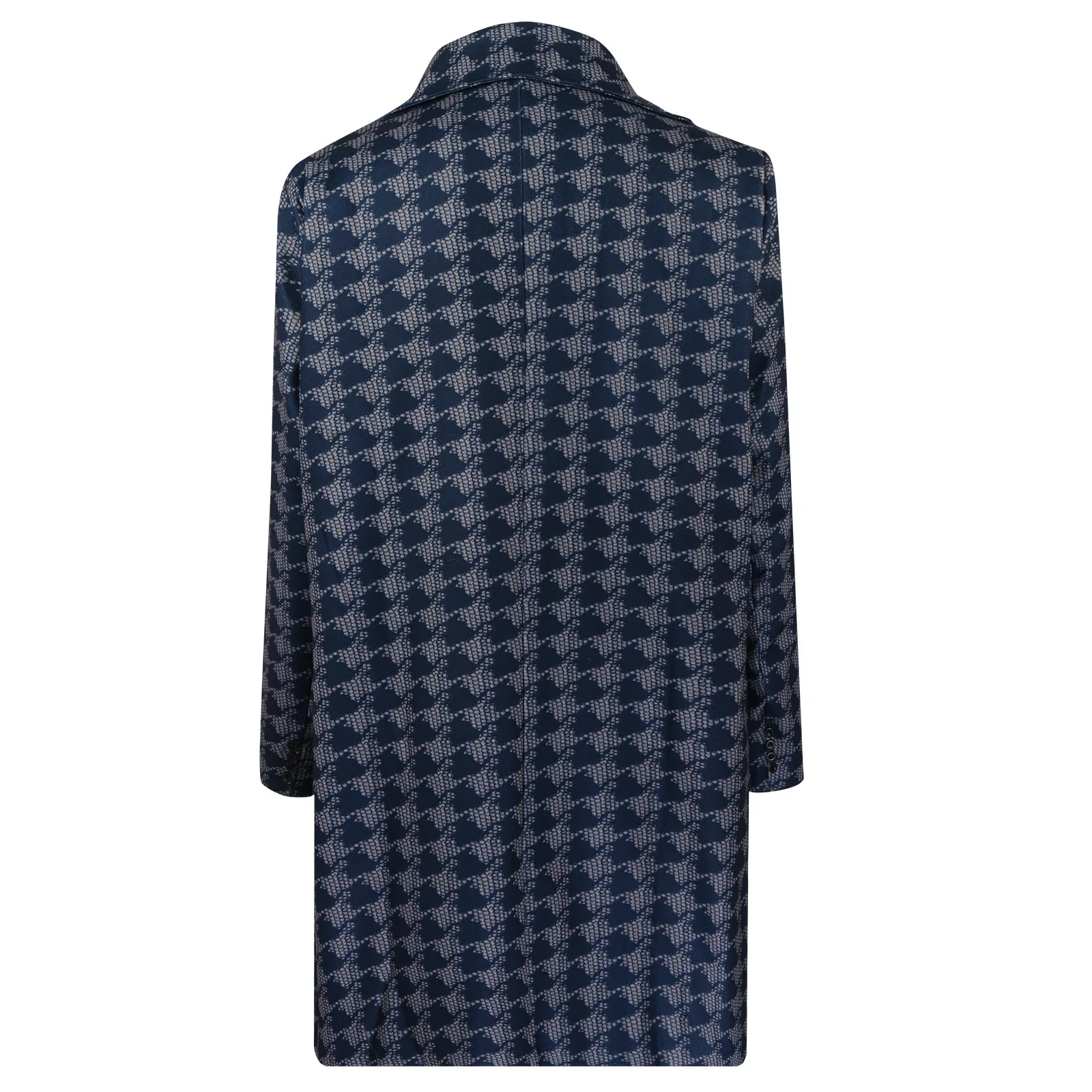 Men Retro Plaid Casual Suit Coat Lapel Double Breasted Loose Comfortable Mid Length Casual Fashion Slim Versatile Wind Coat