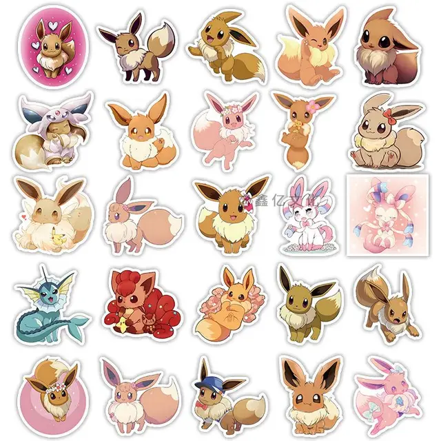 Pack Adesivos - Eeveelução - Eevee - Evolução - Pokémon