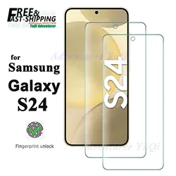 Premium Tempered Glass Screen Protector - HD Crystal Clarity, 9H Hardness, Fingerprint Unlock Feature for 4 pcs (For SAM S24 5G)