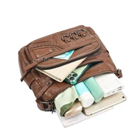 Sacs à main multi-poches vintage en cuir PU pour femmes, sacs à bandoulière pour dames, design de luxe, haute qualité, 2023 6