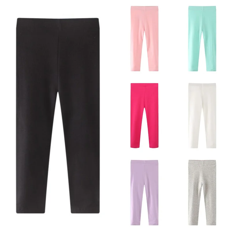 Girls Cotton Leggings 2 3 4 5 6 7 Years Girl's Trousers White Black Little Girls Pants Skinny Kids Children Leggings